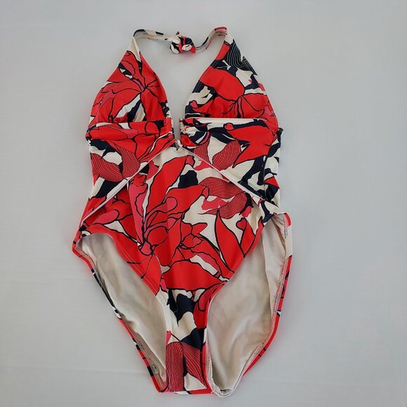 Vince Camuto Wild Lotus One Piece Halter Swimsuit Size 14 - Picture 5 of 7